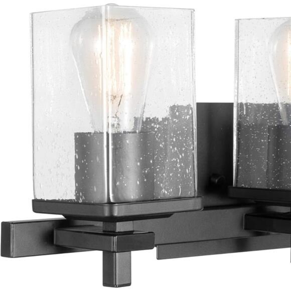 Globe Electric 51634 Dakota 5-Piece All-in-One Bathroom Set 3 Vanity Light - Picture 3 of 6